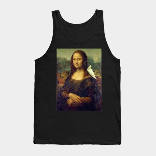 mona lisa had a cockatiel Tank Top by FandomizedRose